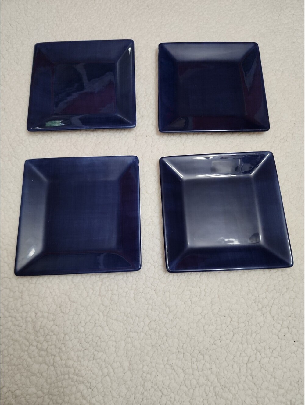 4 TABLETOPS GALLERY Corsica Blue PLATES Lunch Dinner Salad HAND PAINTED